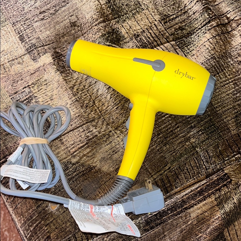 Drybar Vibrant Yellow Hair Dryer with Gray Details